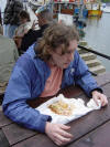 Ian stuffs his face...